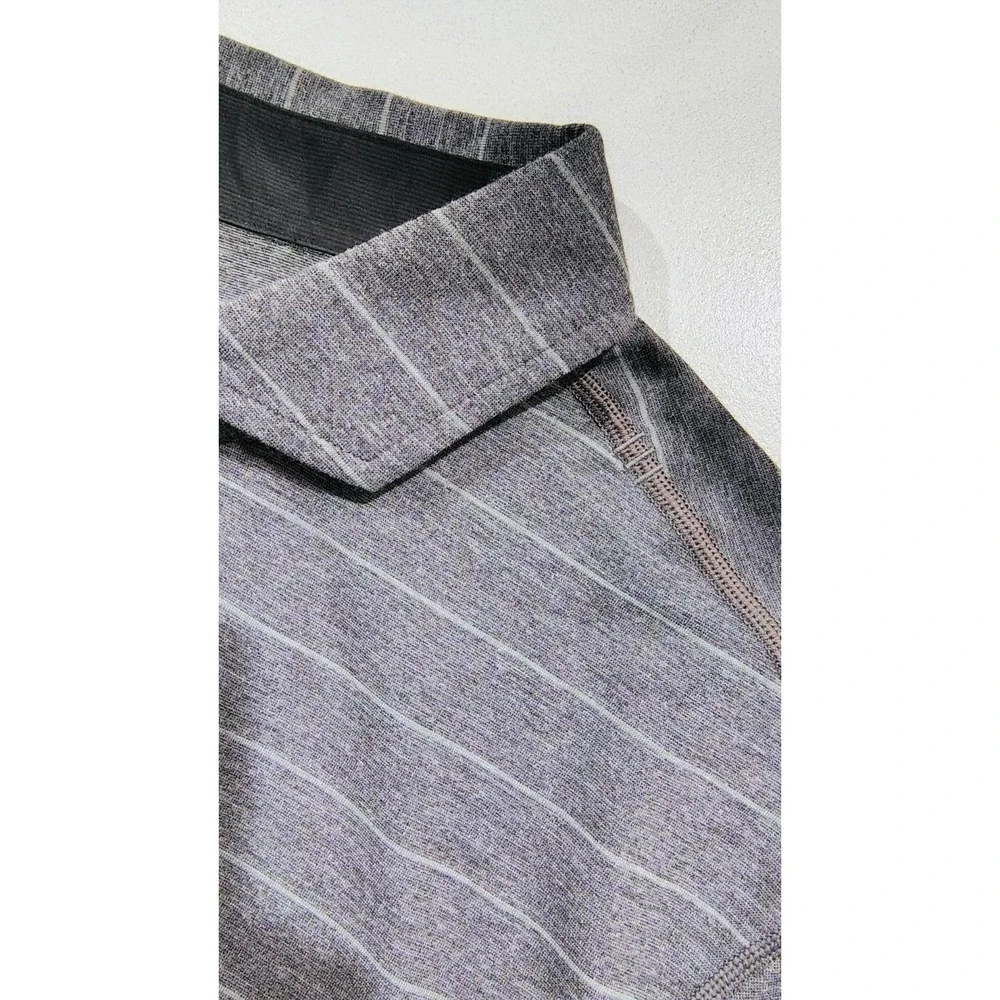 Lululemon Evolution Polo Shirt L Heathered Gray Stretch Performance Golf Men's